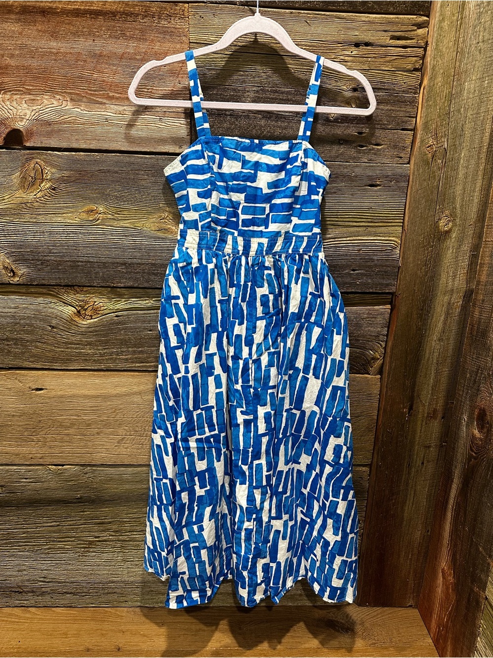 Nine West Square Neck Geometric A-Line Midi Dress XS